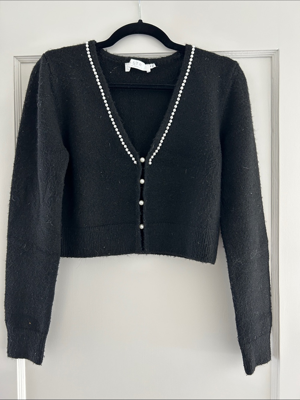 ASTR faux pearl cardigan